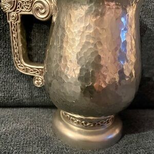 VINTAGE UPL - Hammered Pewter Mug with Ornate Handle | Made in Ireland